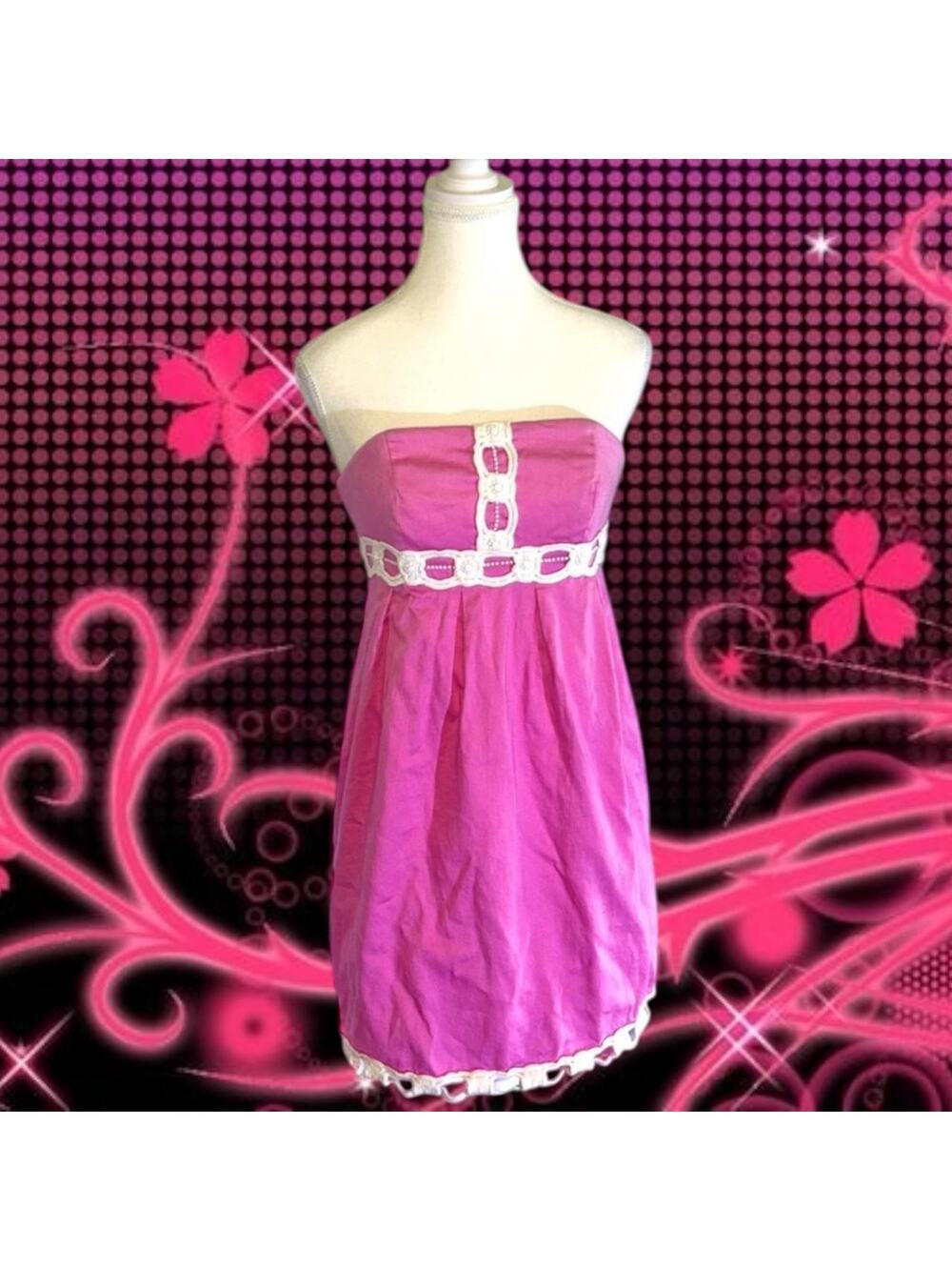 BARBIE DREAM Y2K bubblegum pink strapless mini dress